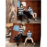 Wholesale - Fashionable Trendy Stripes Style Long-Sleeved Sweater (1107-N08)