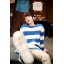 Fashionable Trendy Stripes Style Long-Sleeved Sweater (1107-N08)