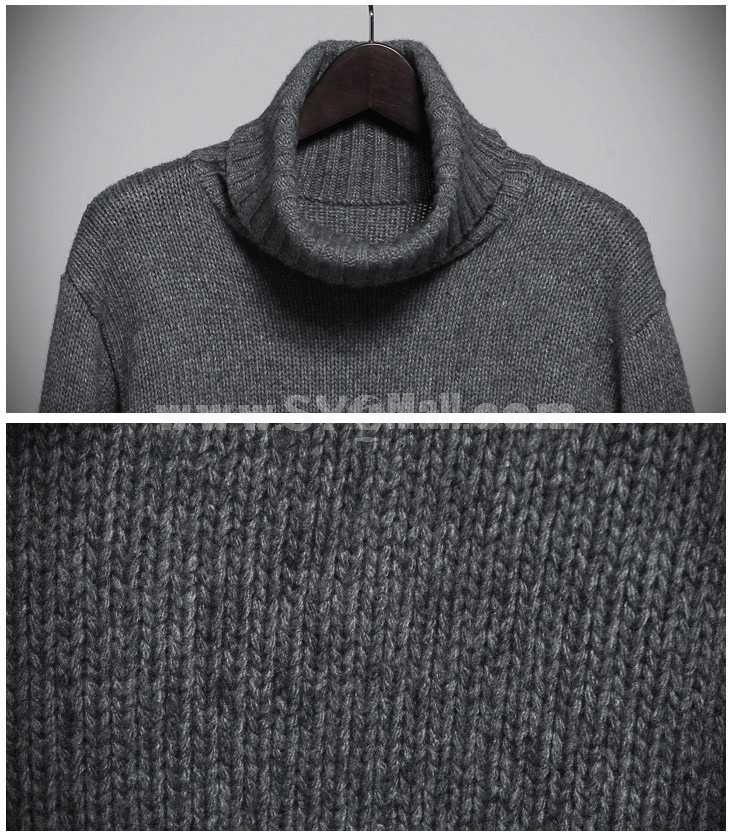Fashionable Gradual Color Change Extra-Thick Turtle-Neck Bottoming Knitwear (1515-M105)