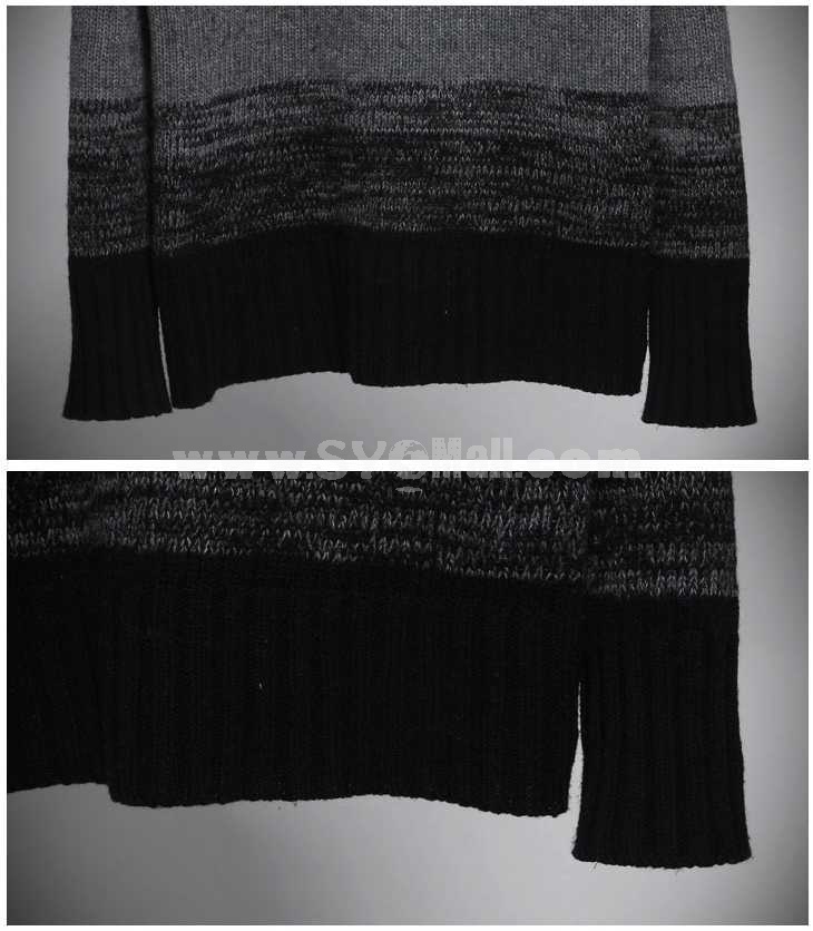 Fashionable Gradual Color Change Extra-Thick Turtle-Neck Bottoming Knitwear (1515-M105)