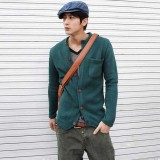 Wholesale - Unique Round-Neck Design Pure Color Knitting Cardigan with Pocket（3-917-B20）