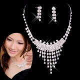 Wholesale - Shiny Design Alloy with Rhinestone Women's Jewelry Set Including Necklace, Earrings 