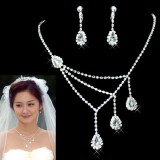 Wholesale - Simple Design Alloy with Rhinestone Women's Jewelry Set Including Necklace, Earrings 