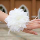 Wholesale - White Gorgeous Tulle/ Polyester Wedding Bridal Flower/ Corsage/ Headpiece 02