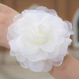 Wholesale - White Gorgeous Tulle/ Polyester Wedding Bridal Flower/ Corsage/ Headpiece 03