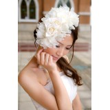 Wholesale - White Gorgeous Tulle/ Polyester Wedding Bridal Flower/ Corsage/ Headpiece 05