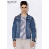 Wholesale - FBBOY Retro Style Slim Solid Denim Shirt Long Sleeves Denim Jacket Blouse F163