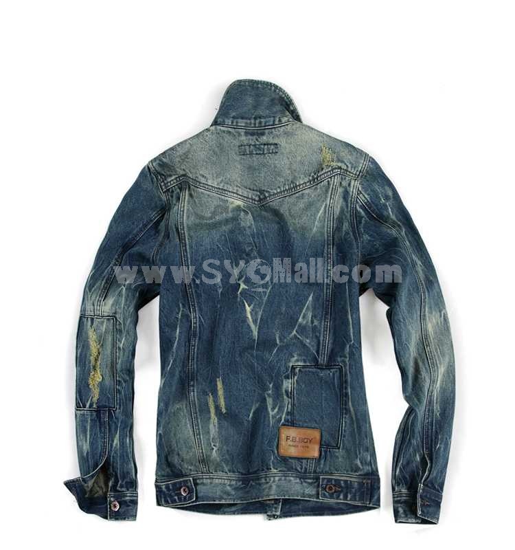 FBBOY Retro Style Slim Solid Denim Shirt Long Sleeves Denim Jacket Blouse F190