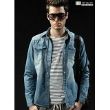Wholesale - FBBOY Retro Style Slim Solid Denim Shirt Long Sleeves Denim Jacket Blouse F186 