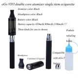 Wholesale - Double Core (Black Color) 650Mah Single Stem Tobacco Flvaor Black Color