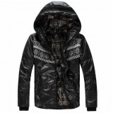 Wholesale - Slim Type Hooded Black Cotton-Padded Coat (303-Y83)