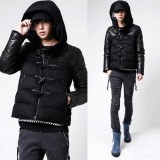 Wholesale - Men's Coat Extra Thick Slim Cotton Padded Worsted Leather Sleeves  (1015-W132)