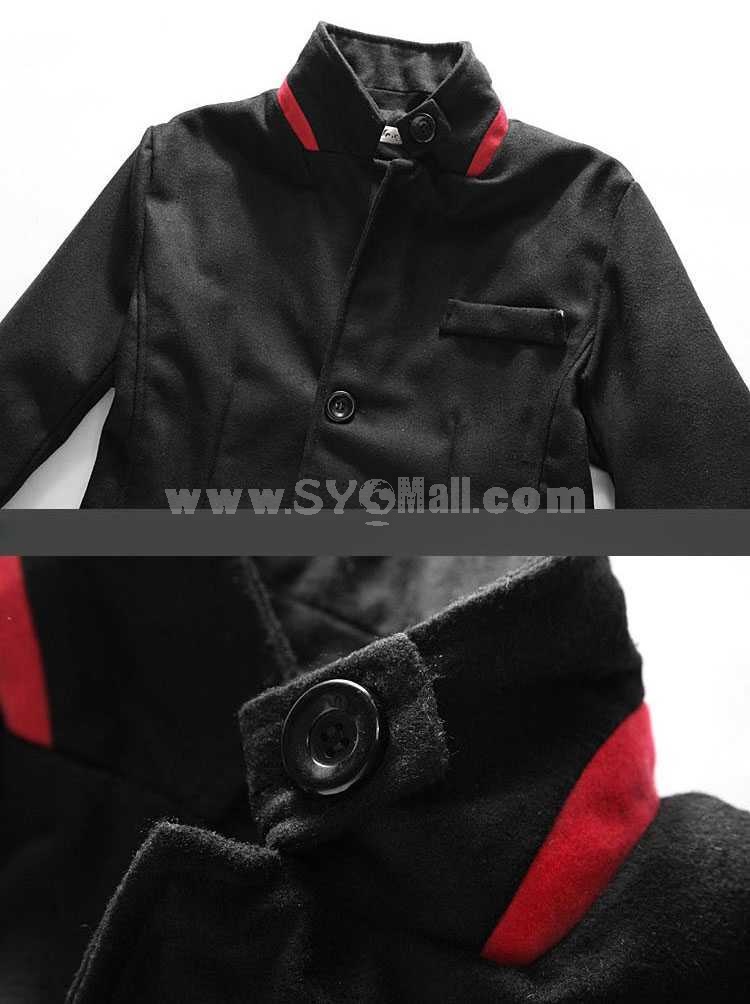 Men's Coat Stand Collar Red Neckline Fashion (1704-CY151)