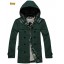Men's Coat Pure Color Hooded Medium Length Plaid Lining (1106-A06)