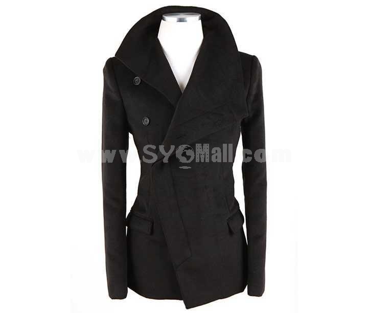 Men's Coat Extra Thick Hidden Placket Wool Slim (1301-F168)