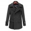 Men's Coat Double-Breasted Wide Lapel Cashmere Medium Length (10-702-135)