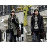 Wholesale - Men's Coat Stand Collar Medium Length Pure Color（9-1414-JK02）
