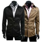 Wholesale - Men's Coat/Tunic Lapel Slim Pure Color Fashion (9-1414-B05)
