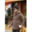 Men's Coat Double-Breasted Wide Lapel Wool Leisure Brown (8-1018-H24)