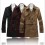 Men's Coat Wide Lapel Double-Breasted Medium Length Business Casual Pure Color (11-302-D19)