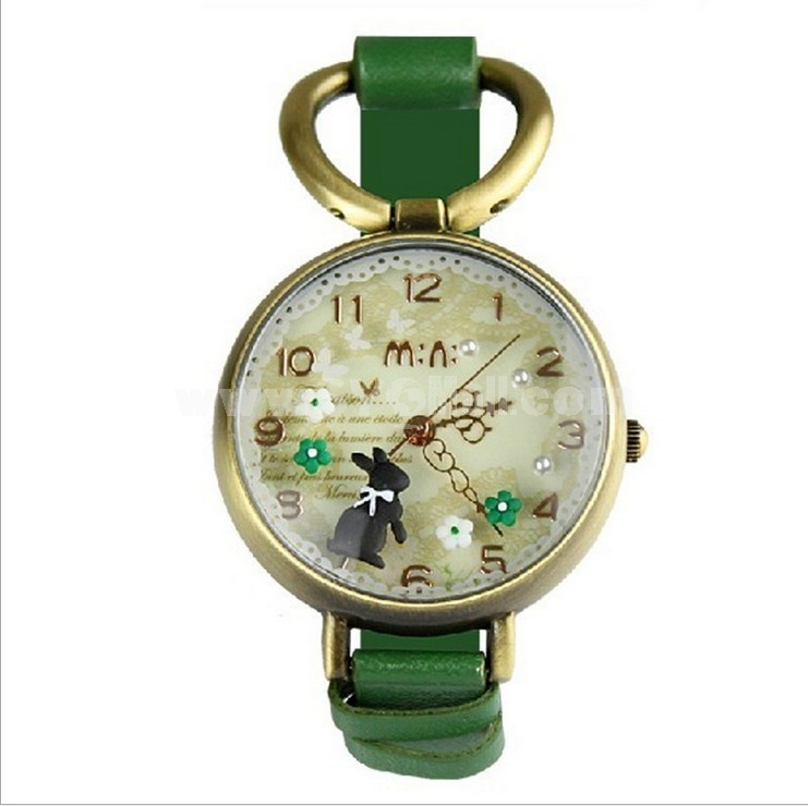 MINI Quartze Round Dial Waterproof Watch Cartoon Creative PVC Band Watch mn926