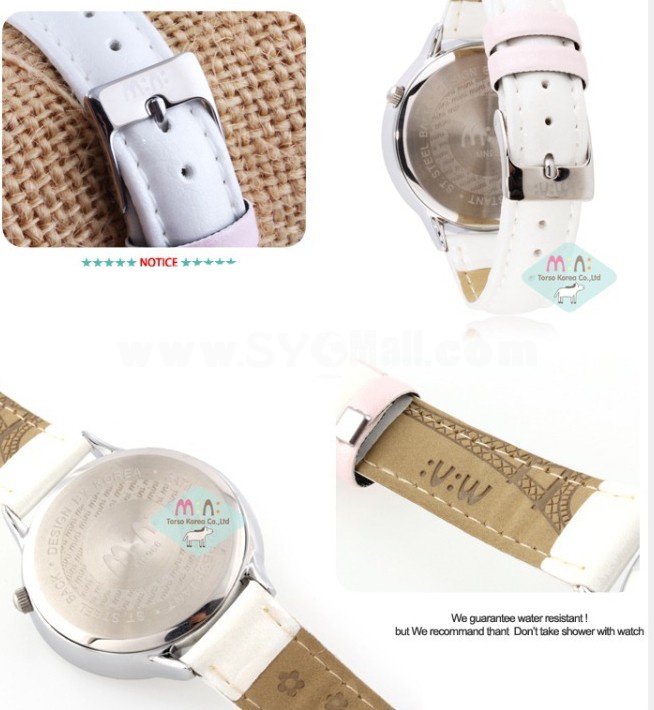 MINI Quartze Round Dial Waterproof Watch Cartoon Creative PVC Band Watch mn966A