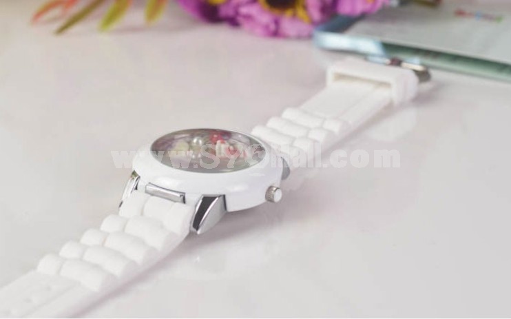 MINI Quartze Round Dial Waterproof Watch Cartoon Creative PVC Band Watch mn848