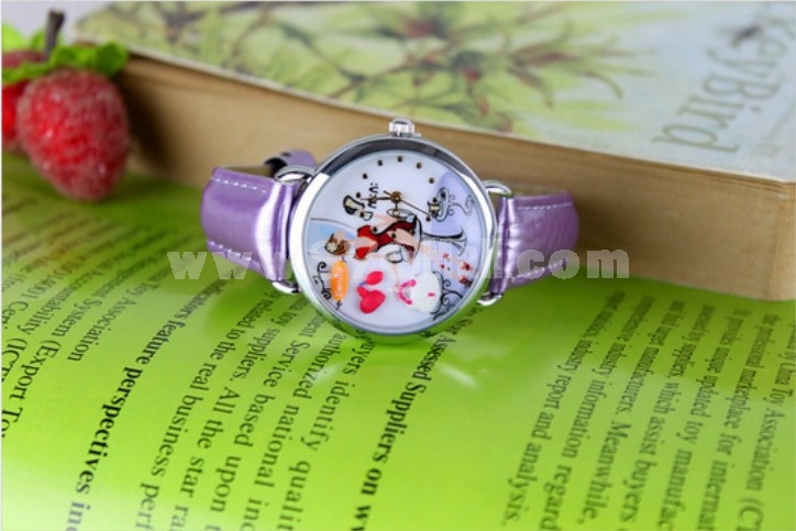 MINI Quartze Round Dial Waterproof Watch Cartoon Creative PVC Band Watch MN963