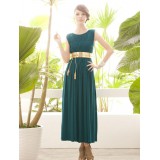 Wholesale - V-neck Short Sleeve Cotton Soild Color Retro Slim Party Dress