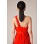 Sleeveless Chiffon Off-the-shoulder Flora Decor Soild Color Party Dress