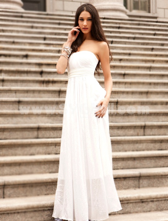 Sleeveless Chiffon Off-the-shoulder Soild Color Party Dress