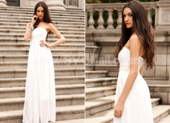 Sleeveless Chiffon Off-the-shoulder Soild Color Party Dress