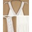 Sleeveless Cotton V-neck Empire Soild Color Embroidery Party Dress