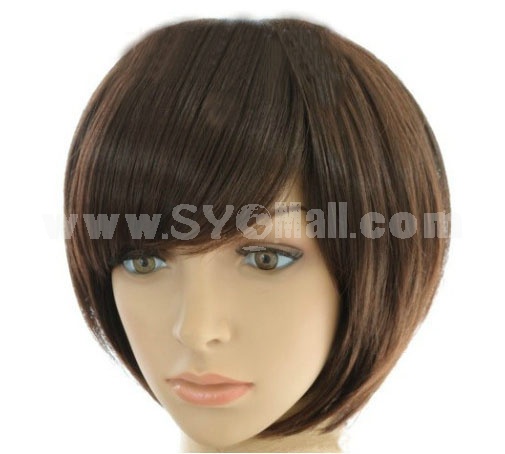 Women's Wig Short Tilted Frisette BobHaircut Round Face Prefered 