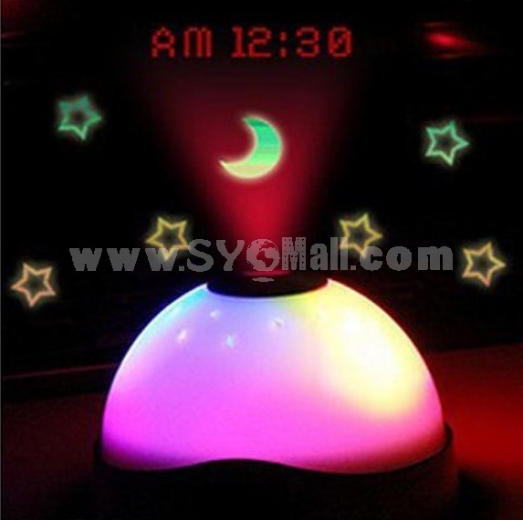 Beautiful Star Effect 3 Colour Night Light projecting Clock Led Lamp