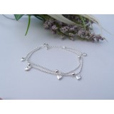 Wholesale - Silver Plating Double Beading and Hearts Bracelet