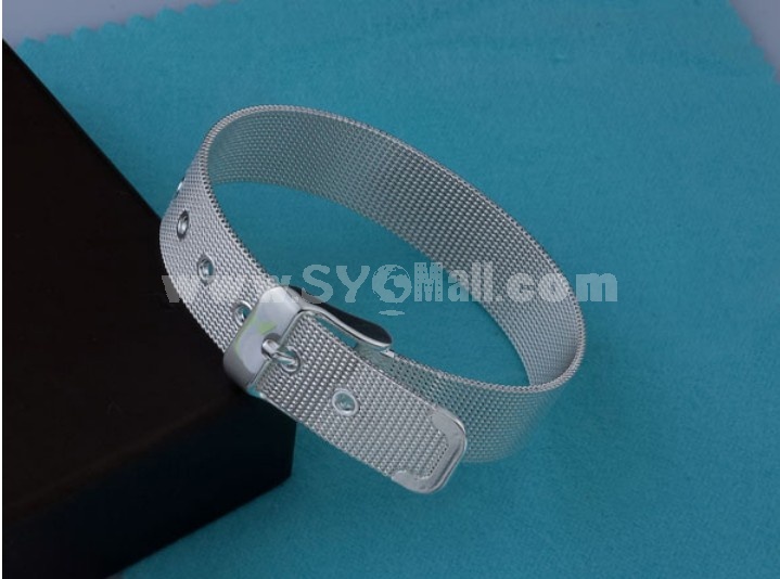 Silver Plating Watchband Shaped Bracelet