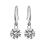 Wholesale - Zircons Hearts and Arrows Silver Plating Earring