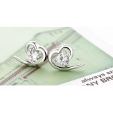 Wholesale - Zircons Heart Will Go on Silver Plating Earring