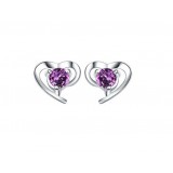 Wholesale - Zircons Way of Heart Silver Plating Earring
