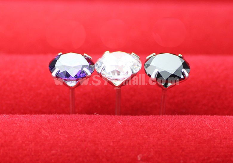 Classic Style Zircons Silver Plating Earring