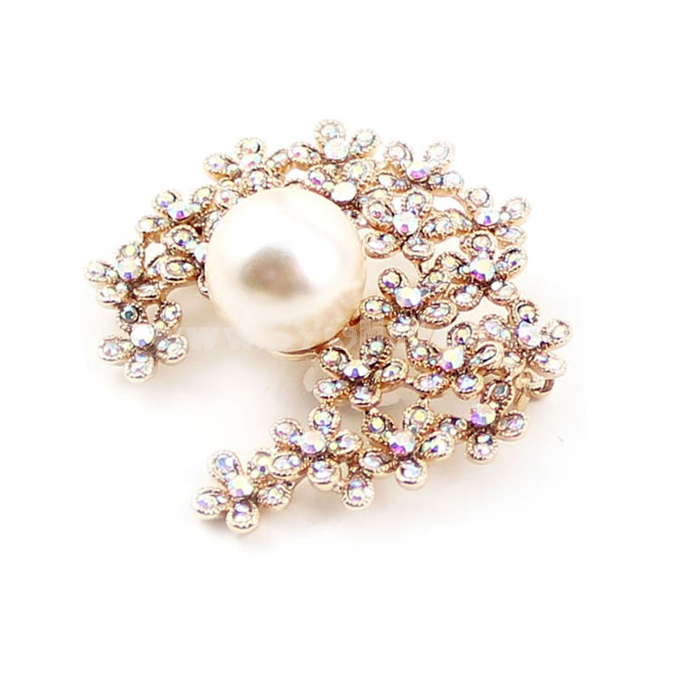 Crystal Pearl Style Brooch with SWAROVSKI Elements