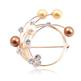 Wholesale - Crystal Pearl Ring Style Brooch with SWAROVSKI Elements
 (9165)