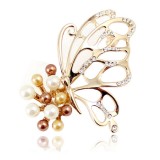 Wholesale - Crystal Pearl Butterfly Style Brooch with SWAROVSKI Elements (9320)
