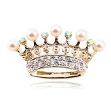 Wholesale - Crystal Pearl Crown Style Brooch with SWAROVSKI Elements (9318)