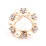 Wholesale - Crystal Pearl&Hearts Style Brooch with SWAROVSKI Elements (9159)