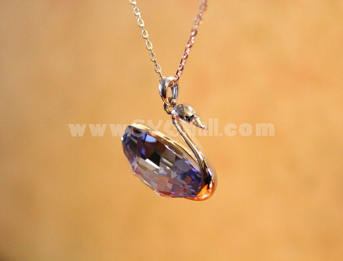 Crystal Sapphire Swan Necklace with SWAROVSKI Elements
