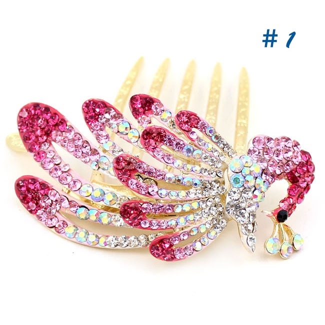 Crystal Peacock Style Hairpin with SWAROVSKI Elements (9369)