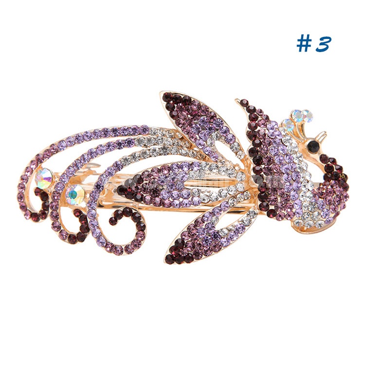Crystal Peacock Style Hairclip with SWAROVSKI Elements (8905)
