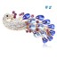 Crystal Peacock Style Hairclip with SWAROVSKI Elements (9384)